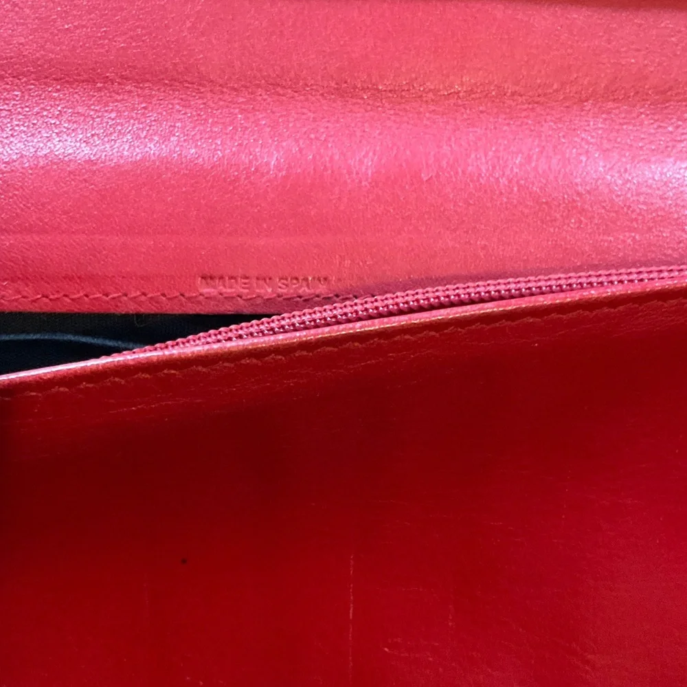 Vintage Christian Dior Red Leather Continental Long Wallet